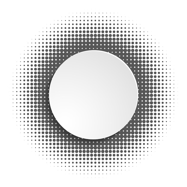 Design elements symbol Editable color halftone frame dot circle pattern on white background Vector illustration eps 10 frame with black random dots Round border Icon using halftone circle dots text