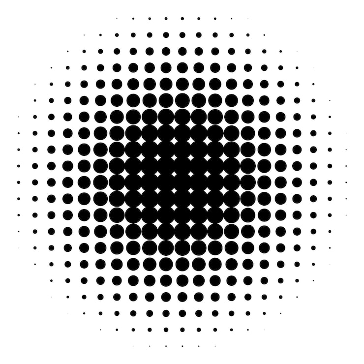 Vector 设计元素符号可编辑的半色框点圆图案在白色背景上 矢量插图 eps 10框与黑色随机点圆边框 使用半色圈点的图标文本