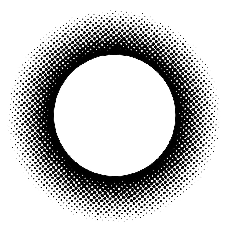 Vector design elements symbol editable color halftone frame dot circle pattern on white background vector illustration eps 10 frame with black random dots round border icon using halftone circle dots text