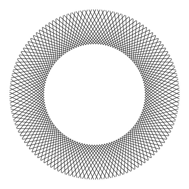 デザイン要素 多くの黒い線円リングの波 分離した白い背景の抽象的な波状のストライプ ベクトル イラスト EPS 10 ブレンド ツールを使用して作成された線とカラフルな波