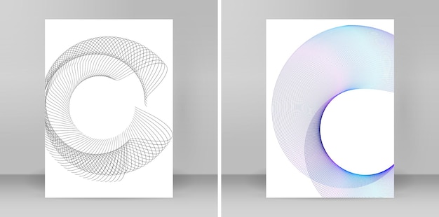 design elements wave of many black lines circle twist abstract wavy stripes on white background isolated
