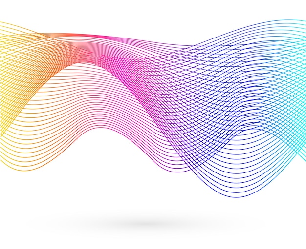 Design elements Wave of many glittering lines Abstract glow wavy stripes on white background isolated Creative line art Vector illustration EPS 10 Colourful waves with lines created using Blend