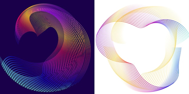 Design elements Wave of many glittering lines Abstract glow wavy stripes on white background isolated Creative line art Vector illustration EPS 10 Colourful waves with lines created using Blend