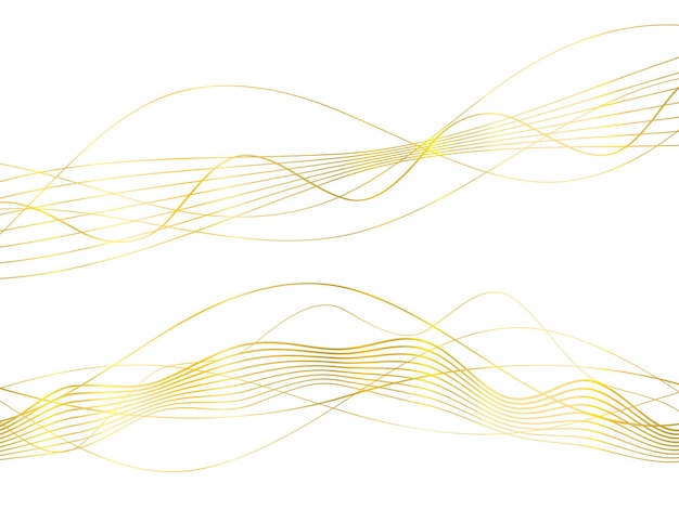 디자인 요소 많은 반짝이는 라인의 물결 격리된 흰색 배경에 있는 추상 물결 모양의 줄무늬 Creative line art Vector 삽화 EPS 10 아르데코 스타일 청첩장 고급 템플릿