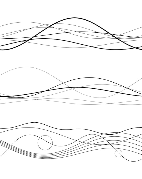 Design elements Wave of many gray lines Abstract wavy stripes on white background isolated Creative line art Vector illustration EPS 10 Colourful shiny waves with lines created using Blend Tool