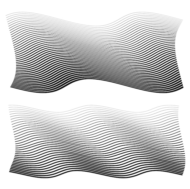 Design elements Wave of many gray lines Abstract wavy stripes on white background isolated