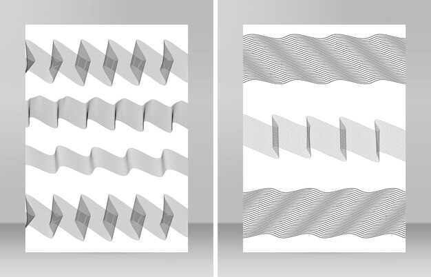 Design elements Wave of many gray lines Abstract wavy stripes on white background isolated