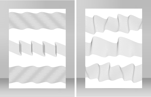 Design elements Wave of many gray lines Abstract wavy stripes on white background isolated