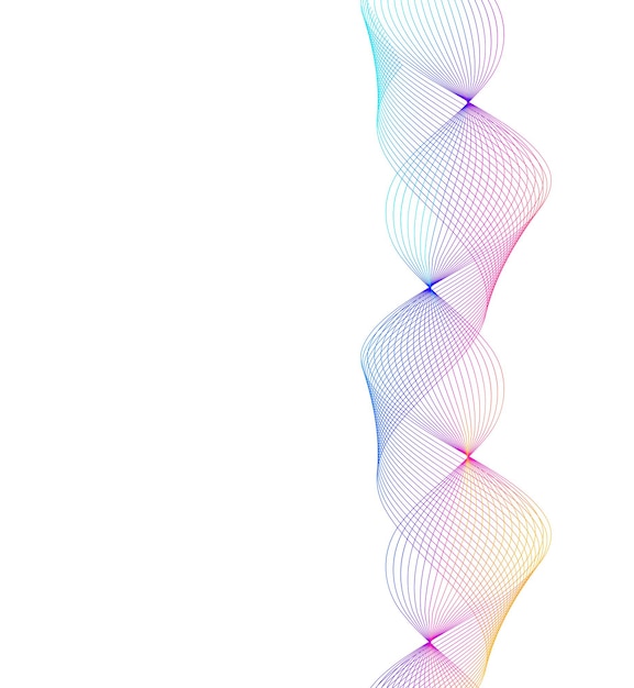 Design elements Wave of many lines Abstract vertical wavy stripes on white background isolated Creative line art Vector illustration EPS 10 Colourful waves with lines created using Blend Tool