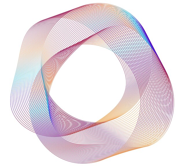 Design elements Wave of many purple lines circle ring Abstract vertical wavy stripes on white background isolated Vector illustration EPS 10 Colourful waves with lines created using Blend Tool