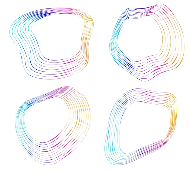 Design elements Wave of many purple lines circle ring Abstract vertical wavy stripes on white background isolated Vector illustration EPS 10 Colourful waves with lines created using Blend Tool