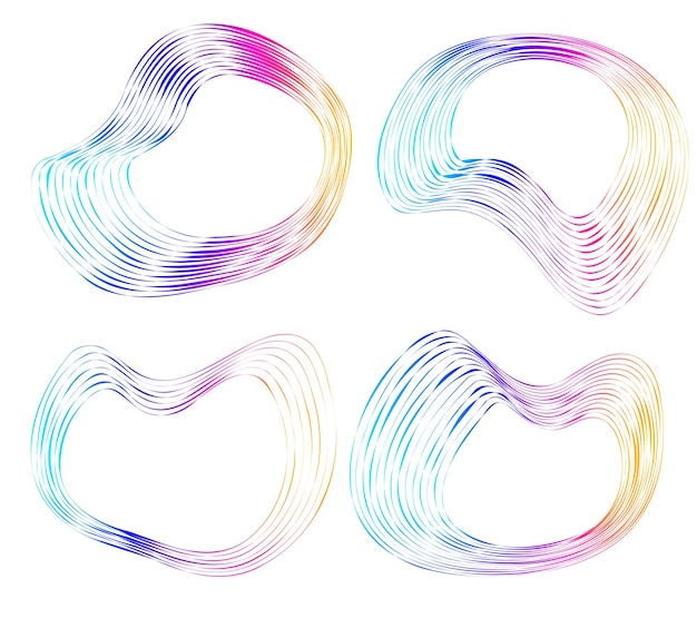 Design elements Wave of many purple lines circle ring Abstract vertical wavy stripes on white background isolated Vector illustration EPS 10 Colourful waves with lines created using Blend Tool