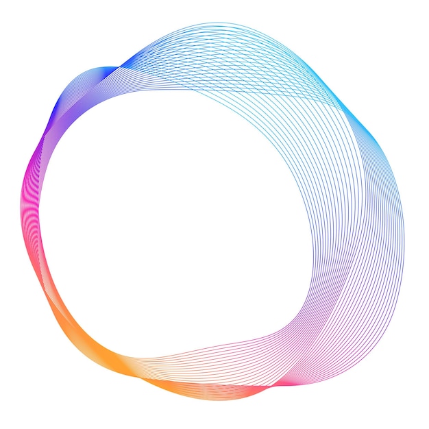 Vector design elements wave of many purple lines circle ring abstract vertical wavy stripes on white background isolated vector illustration eps 10 colourful waves with lines created using blend tool