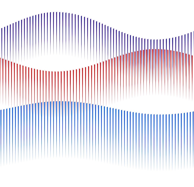 Vector design elements wave of many purple lines circle ring abstract vertical wavy stripes on white background isolated vector illustration eps 10 colourful waves with lines created using blend tool