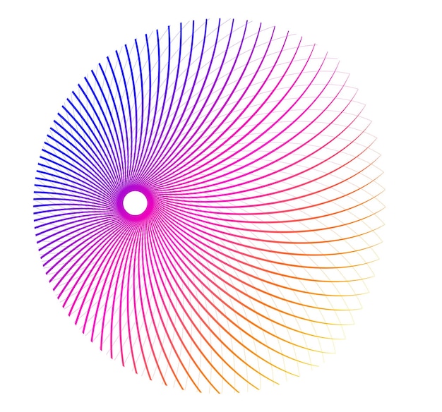 Design elements Wave of many purple lines circle ring Abstract vertical wavy stripes on white background isolated Vector illustration EPS 10 Colourful waves with lines created using Blend Tool