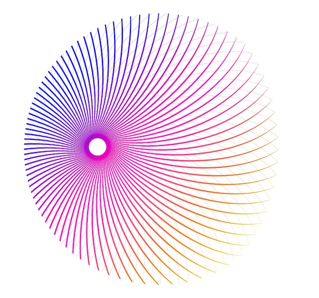 Vector design elements wave of many purple lines circle ring abstract vertical wavy stripes on white background isolated vector illustration eps 10 colourful waves with lines created using blend tool