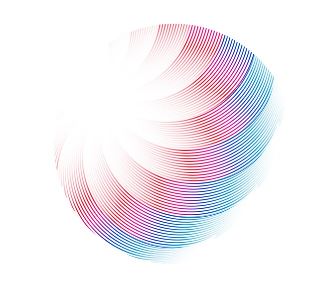 Vector design elements wave of many purple lines circle ring abstract vertical wavy stripes on white background isolated vector illustration eps 10 colourful waves with lines created using blend tool