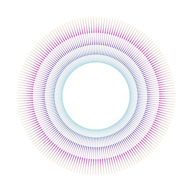 Design elements Wave of many purple lines circle ring Abstract vertical wavy stripes on white background isolated Vector illustration EPS 10 Colourful waves with lines created using Blend Tool