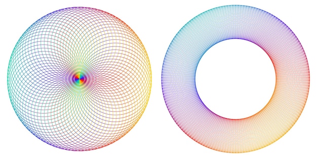 Elementi di design onda di molte linee viola anello circolare strisce ondulate verticali astratte su sfondo bianco isolato illustrazione vettoriale eps 10 onde colorate con linee create utilizzando lo strumento blend