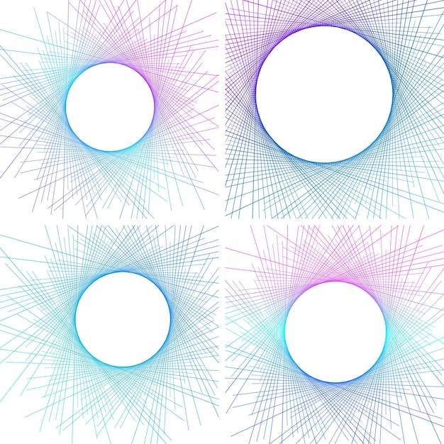 Design elements wave of many purple lines circle ring abstract vertical wavy stripes on white background isolated vector illustration eps 10 colourful waves with lines created using blend tool