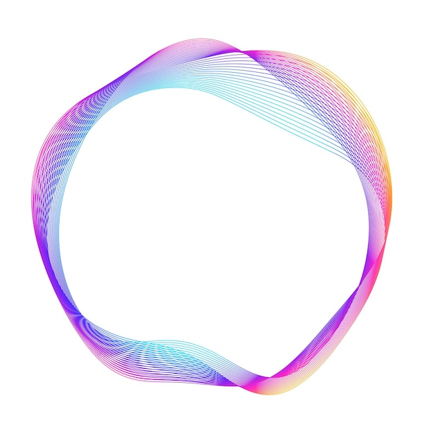 Elementi di design onda di molte linee viola anello circolare strisce ondulate verticali astratte su sfondo bianco isolato illustrazione vettoriale eps 10 onde colorate con linee create utilizzando lo strumento blend