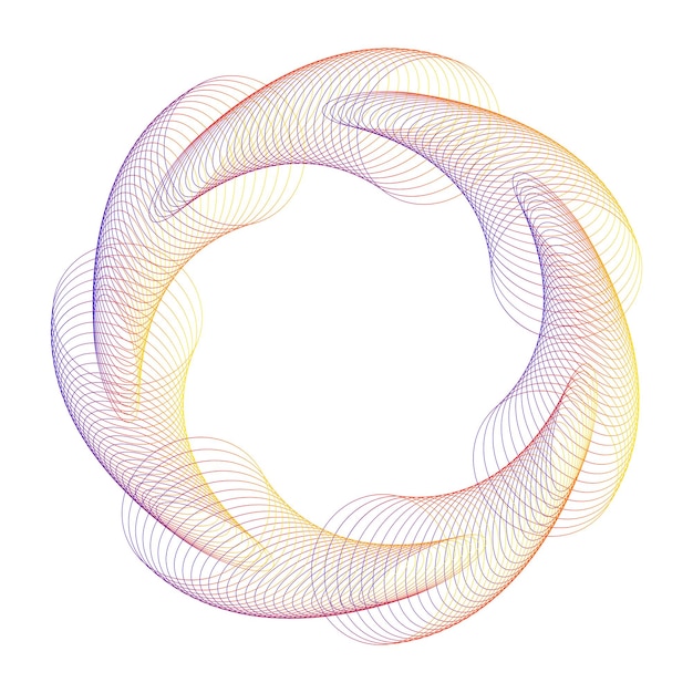 デザイン要素 紫色の線の波 円の輪 抽象的な垂直の波状のストライプ