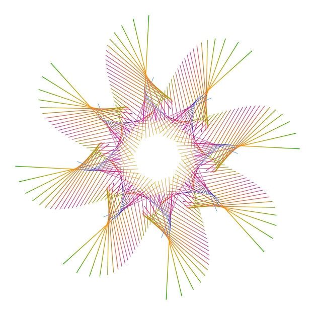 Vettore elementi di design onda di molte linee viola anello circolare strisce ondulate verticali su sfondo bianco