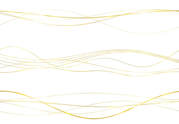 デザイン要素多くのきらびやかな線の波分離した白い背景の上の抽象的な波状のストライプ 創造的なライン アート ベクトル イラスト eps 10 アールデコ スタイル結婚式招待状高級テンプレート