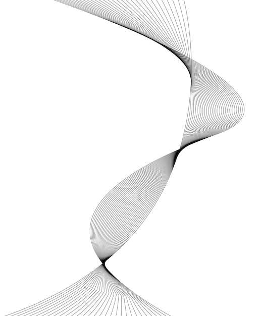 ベクトル 灰色の線を描く白い背景の抽象的な波状のストライプ クリエイティブ・ライン・アートベクトルイラストレーション (eps 10) ブラック・シャイニー・ウェーブ