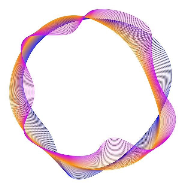 デザイン要素 多くの紫色の線円環の波 分離された白い背景の抽象的な垂直波状ストライプ ベクトル イラスト eps 10 ブレンド ツールを使用して作成された線でカラフルな波