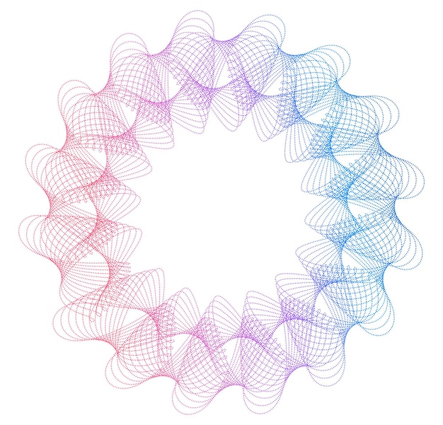 Вектор Элементы дизайна волна из многих фиолетовых линий круг кольцо абстрактные вертикальные волнистые полосы на белом