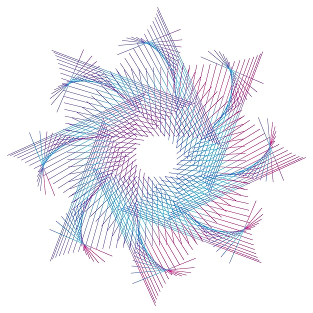 デザイン要素白い背景に多くの紫色の線サークル リング縦波ストライプの波