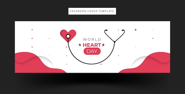 Design of facebook fanpage banner with world heart celebration theme