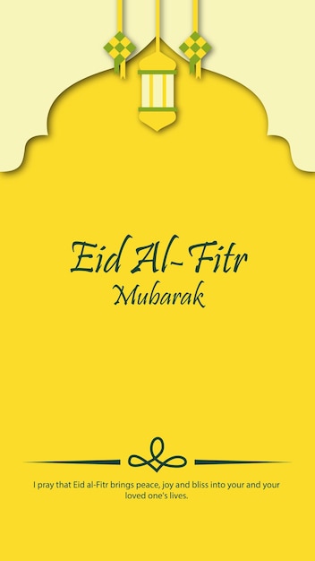 Vector design feed instagram flat illustration set eid al fitr mubarak