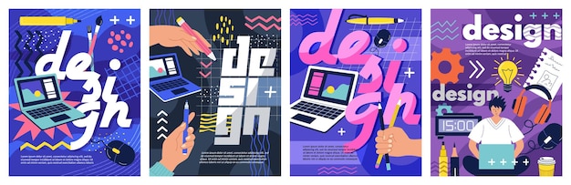 design graphic poster ui web content digital technology website designer developer text browser window computer work creative contemporary art element vector abstract banners set