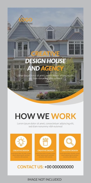 Design house Rollup Banner Template a flyer for a home that says creative design house and agency '