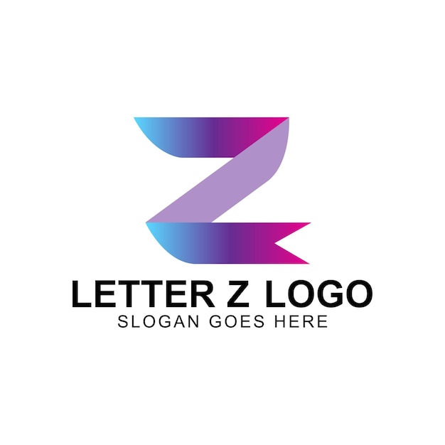 Vector design of an iconic logo with pink color gradient alphabet letter 'z' blue and pink vector