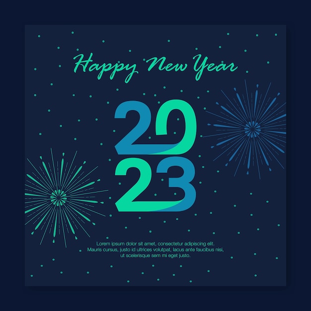 Design per ig feed e biglietto d'auguri buon anno 2023