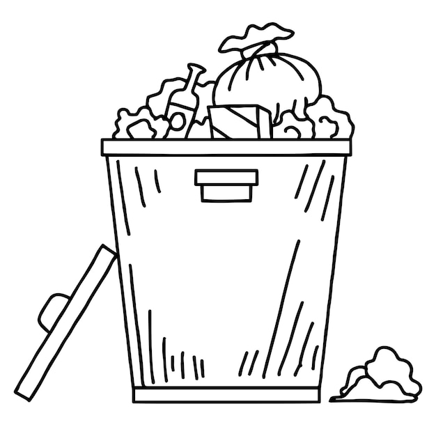 Design illustration garbage element outline art