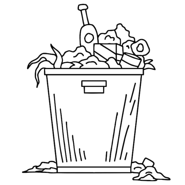 Design illustration garbage element outline art