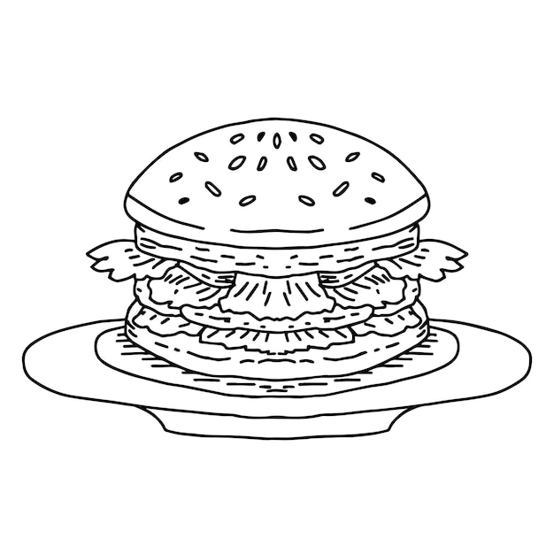 дизайн иллюстрации наброски гамбургер значок