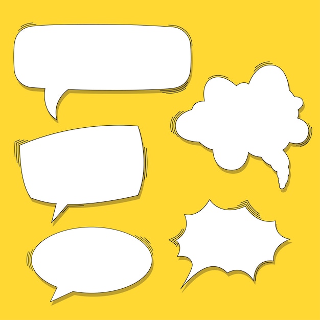 Design illustration set of comic speech bubbles icon