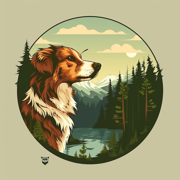 Vector design an illustrationstyle dog logo