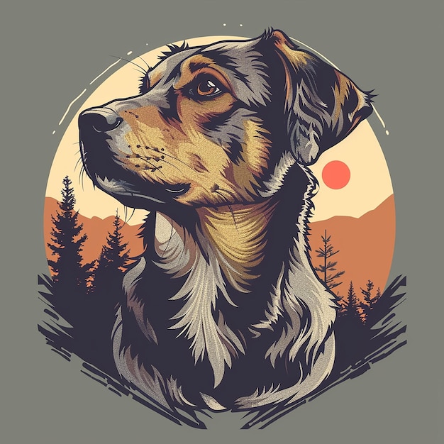 Design an illustrationstyle dog logo