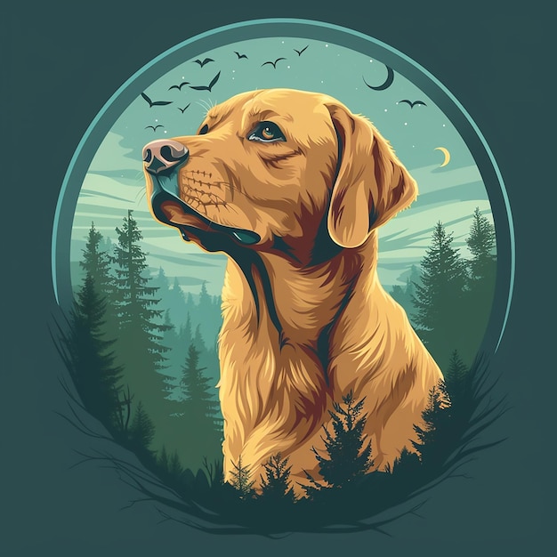 Vector design an illustrationstyle dog logo