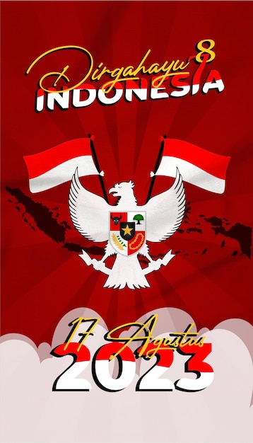 Vettore design per il giorno dell'indipendenza dell'indonesia