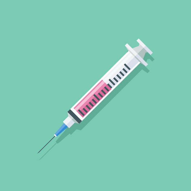Vector design of injection syringe for vaccine