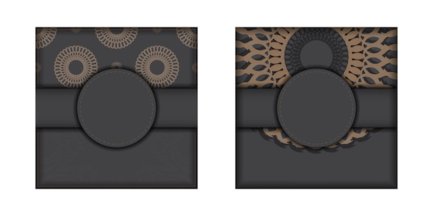 あなたのテキストとビンテージパターンのための場所で招待状をデザインしてください。ギリシャの装飾が施された灰色のカードの豪華なデザイン。