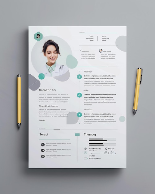 The design is minimal and professional for a woman doctor