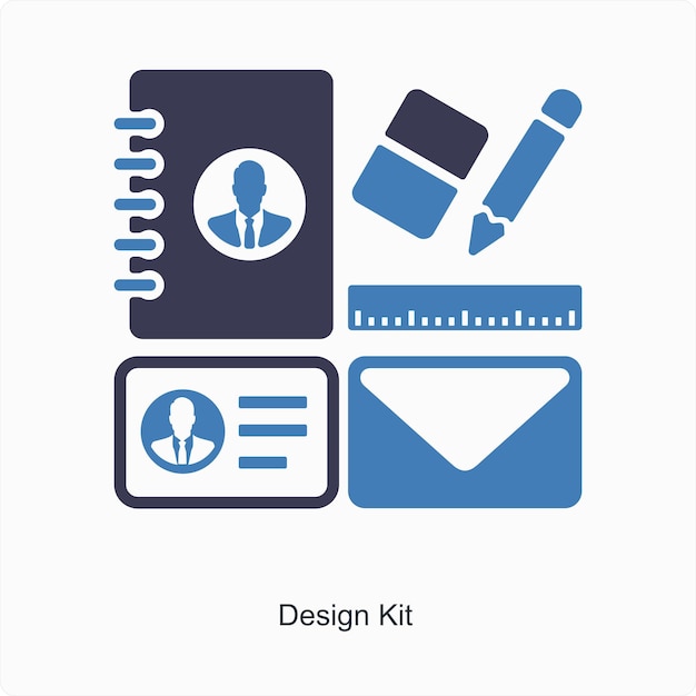 design kit and designing icon concept